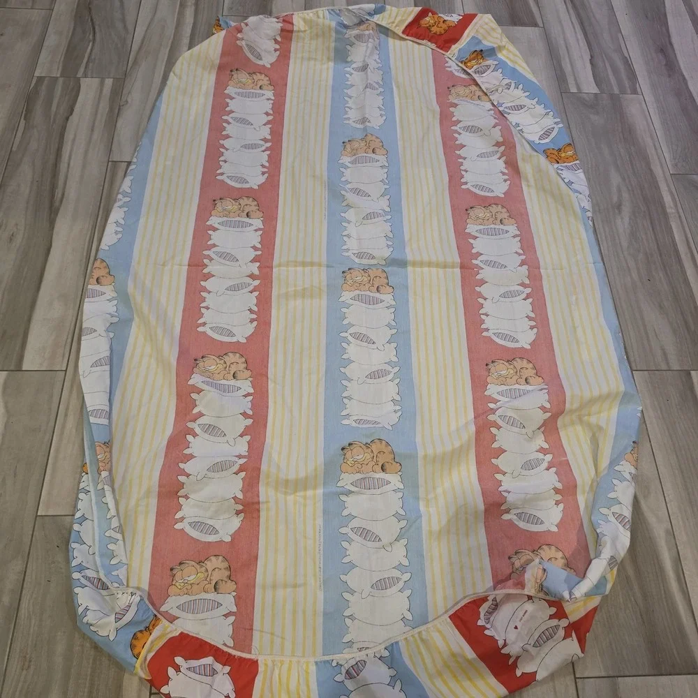 1978 Vintage Garfield Twin Fitted Sheet Jim Davis